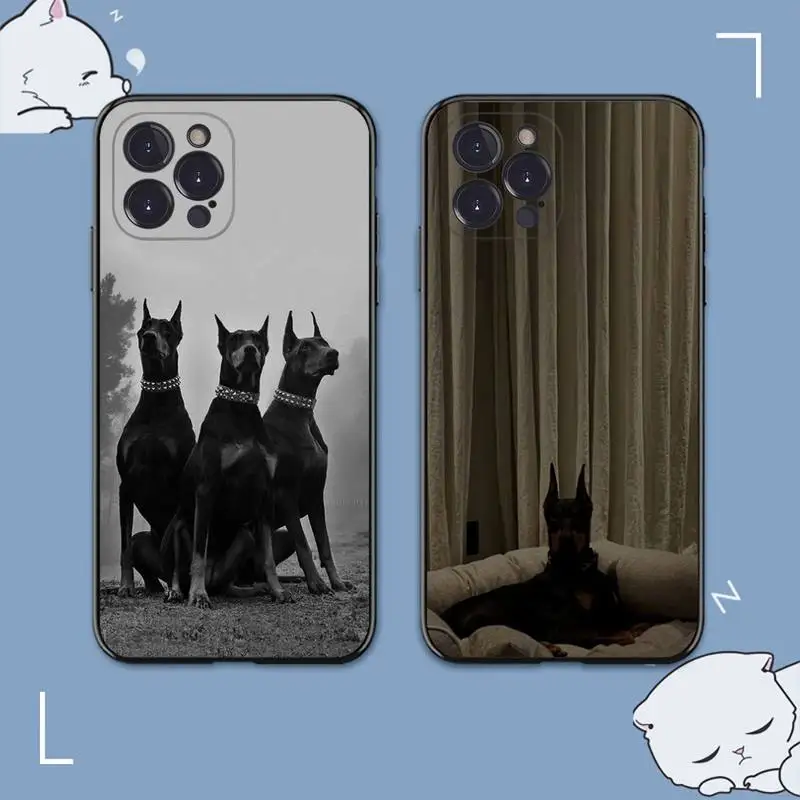 

Doberman Dog Phone Case For iPhone 8 7 6 6S Plus X SE 2020 XR XS 14 11 12 13 Mini Pro Max Mobile Case