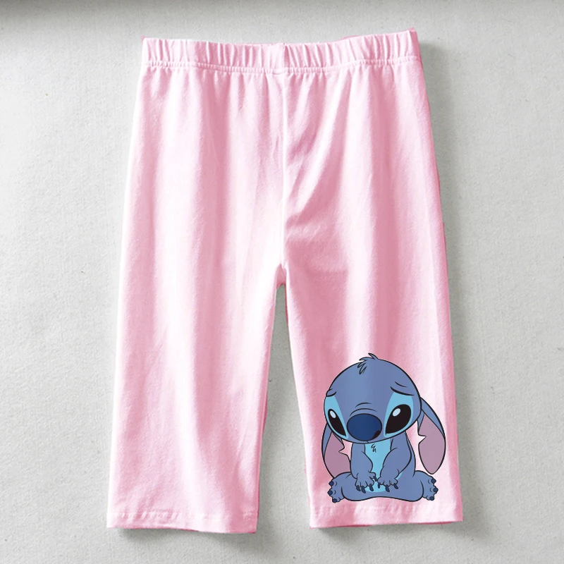 

2022 Women Disney Stitch Printing Shorts Summer Casual New Home Sports Ladies Clothing Solid Color All Matching Skinny Shorts