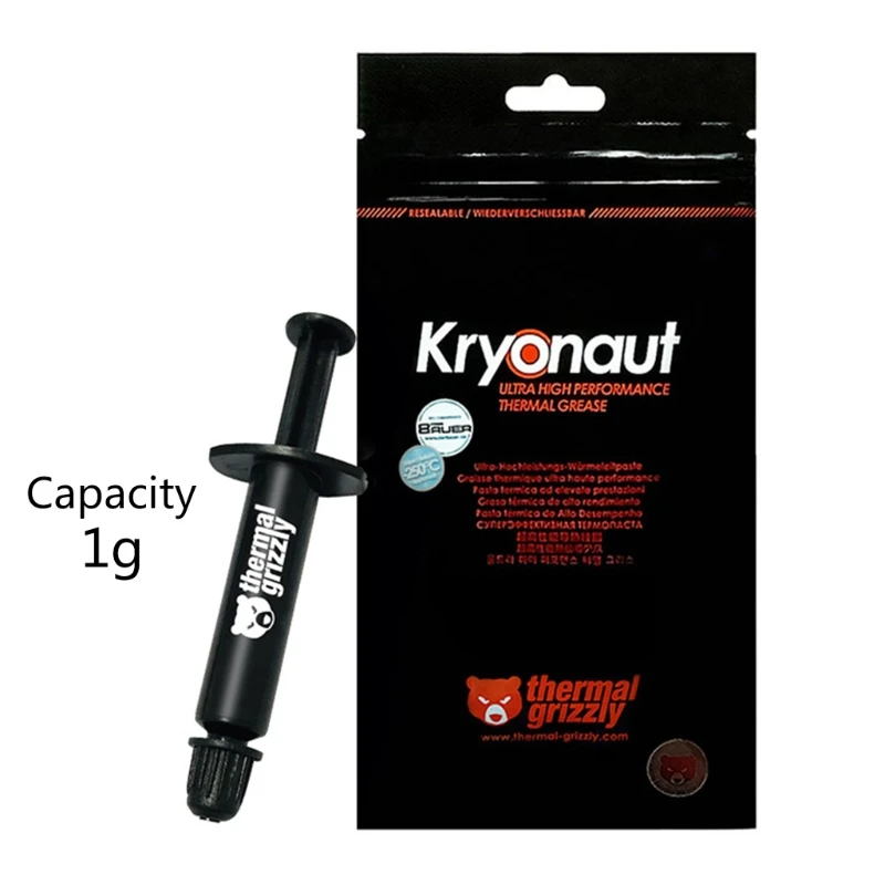 

100% Original Thermal Grizzly Kryonaut Paste for CPU GPU Cooler Grease 12.5W/m.k Conductive Heatsink Plaster Compound Cooling