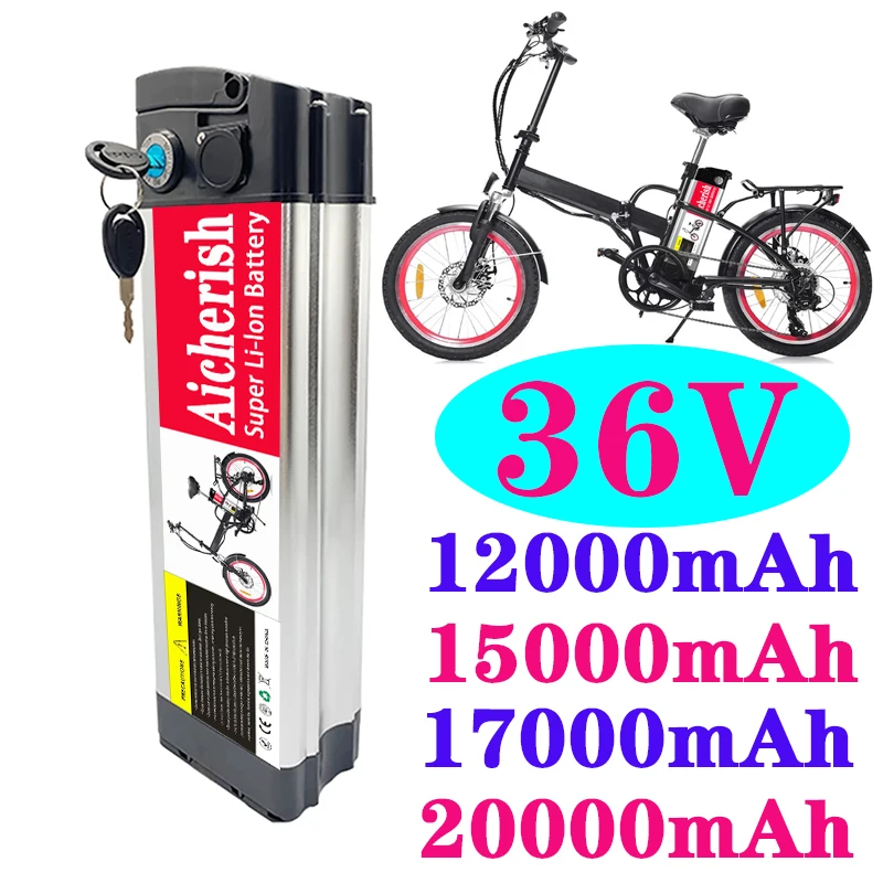 

Aicherish 36V 20Ah E-Bike 18650 Lithium Battery Suitable For Silver Fishing Electric Bike， Aluminum Shell, With Anti-Theft Lock
