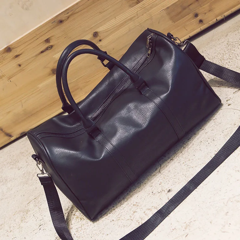 PU Leather Women Travel Bag Overnight Duffel Female Shoulder Bag High Quality Lady Hand Bags Larger Top-Handle Bags Black Tote