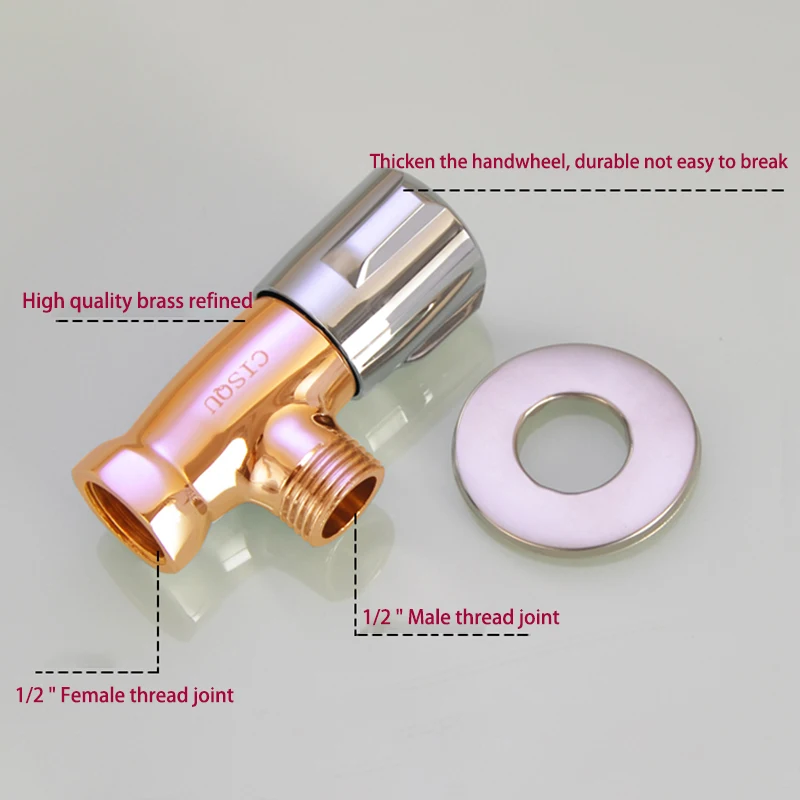 1 шт. треугольный клапан с внутренней и наружной резьбой 1/2 дюйма медный корпус