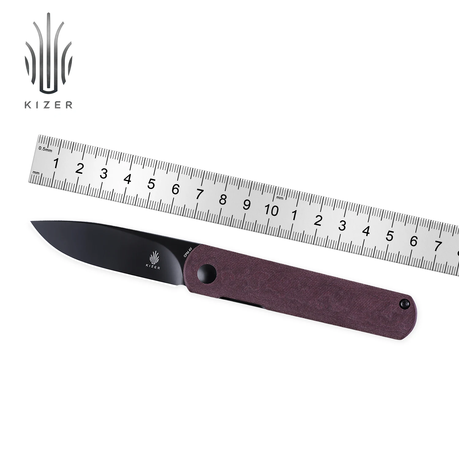 

Карманные ножи Kizer для повседневного использования Ki3499R3 Feist, складной нож с красной ручкой Richlite, новинка 2022, тактические ножи для охоты с лезвием 4 в