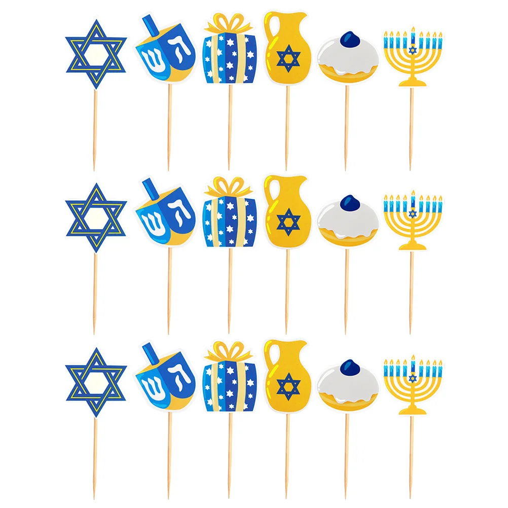 

Cake Hanukkah Picks Cupcake Party Jewish Decoration Toppers Star Topper Supplies Happy Dessert Decor Chanukkah Chanukah