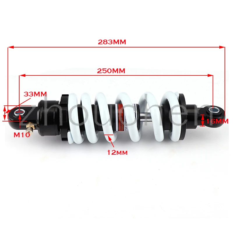 

Гидравлический регулируемый задний амортизатор 250-350 мм, совместимый с грязевыми велосипедами для пит-байков 110-160 куб.см/внедорожником, винтовая пружина + испанка