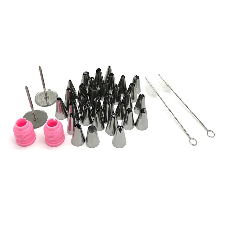 60/58/57/56/40pcs Pastry And Bakery Accessories Set Cake Decoration Tools Piping Tips Muffin Cup Nails Scraper Scissors Brush
