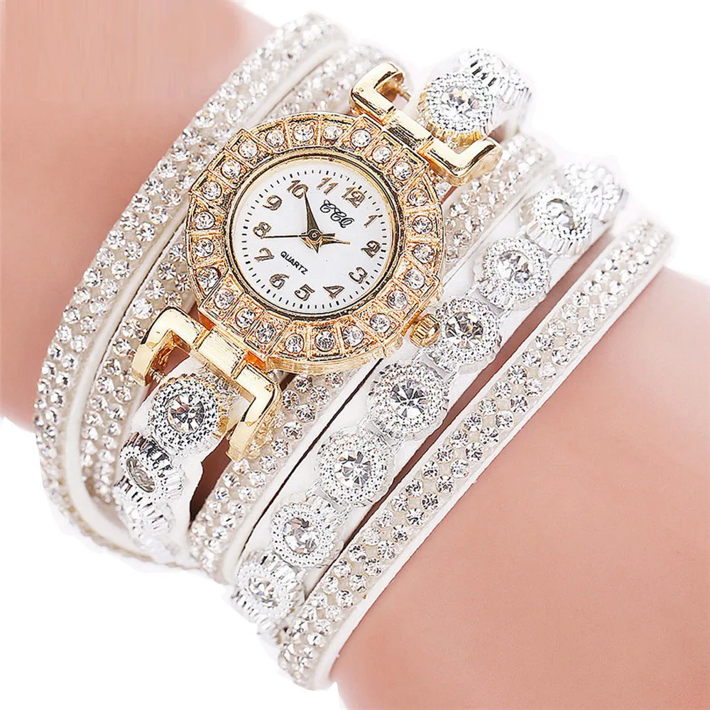 Новинка 2022 часы с браслетом и кольцом из сплава бриллиантами цифровые женские в - Фото №1