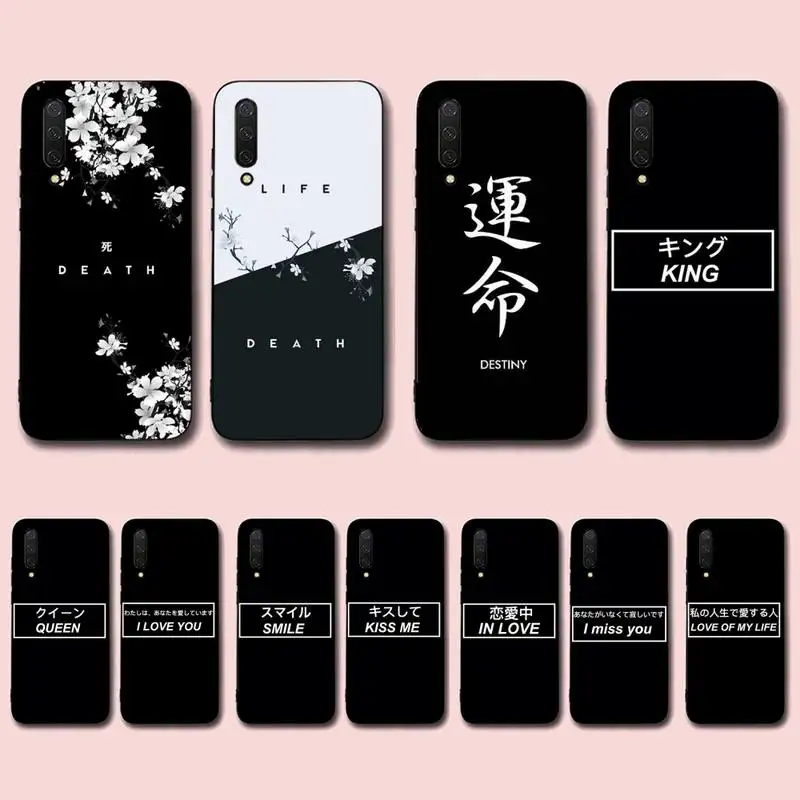 

Japanese Anime Aesthetic Text Letter Phone Case for Xiaomi mi 5 6 8 9 10 lite pro SE Mix 2s 3 F1 Max2 3