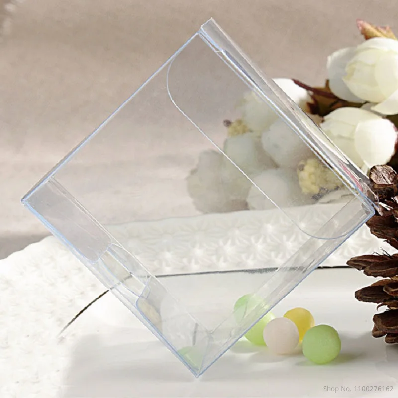 

100pcs 5 *5*3CM Clear PVC Boxes Wedding Party Candy Favor Craft Jewelry Packaging Display box Free Shipping