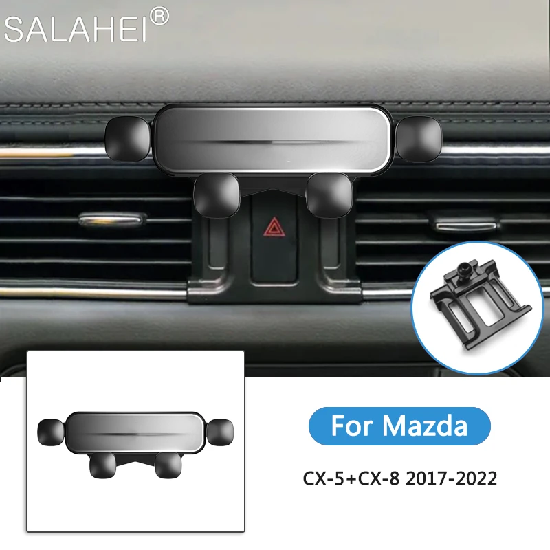 

Car Mobile Phone Holder Air Outlet Gravity For Mazda CX-5 CX-8 2017 2021 2022 Auto Styling Bracket GPS Stand Support Accessories