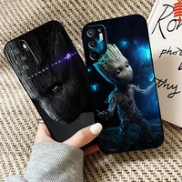 marvel groot phone case for xiaomi redmi note 10 10s 10t 9 9s 9t 5g for redmi 10 9 9t 9a 9c case back silicone cover soft funda