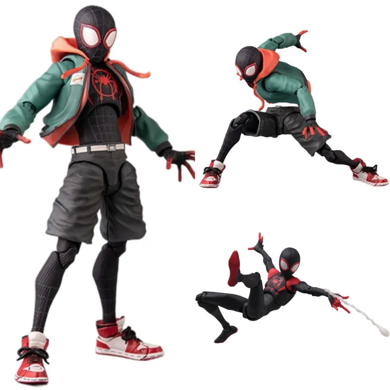 

Sentinel SV Action Figure Spiderman Into The Spider-Verse Miles Morales Peter Parker Black Spider Man Anime Movie Model Kid Toys