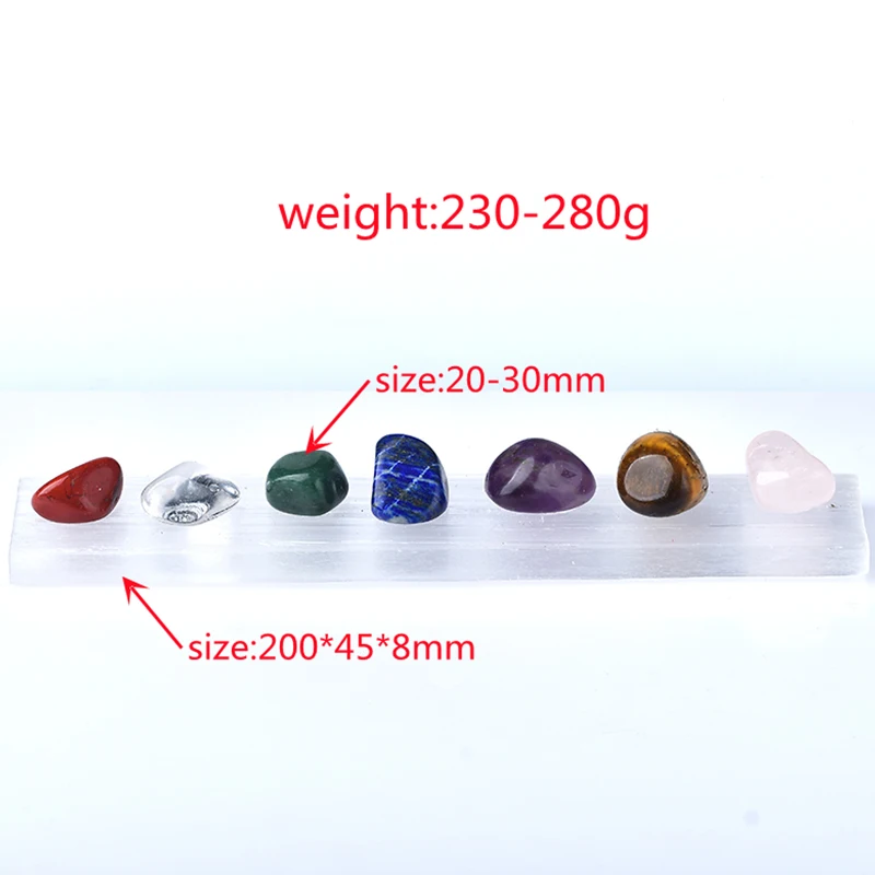 Натуральный белый селенит с семью чакрами гравий гипс чипсы минералы образцы