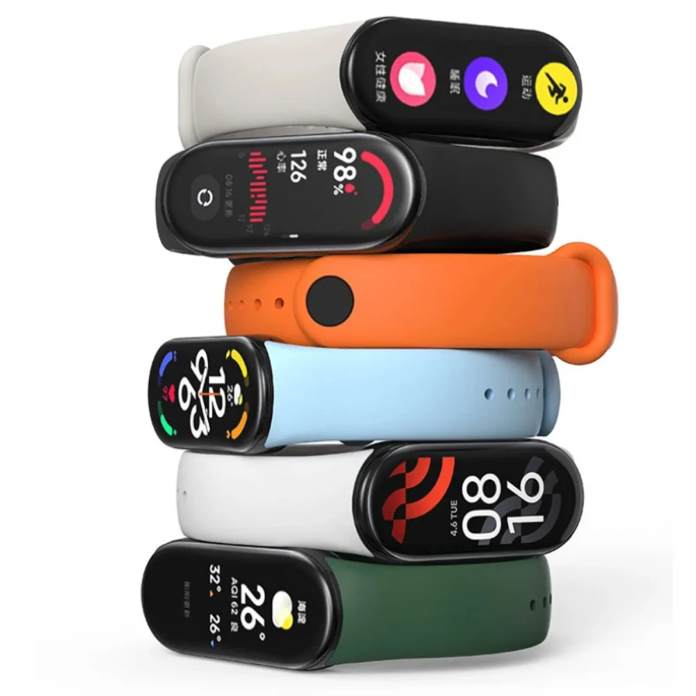 Rubber Strap For Xiaomi Mi Band 8 Silicone Bracelet Sport Wrist Replacement Strap Soft Belt For Mi band 8 Wristband Accessories