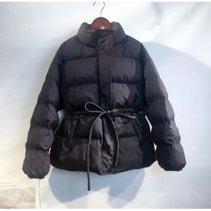 Small Padded Jacket Women's Winter 2022 New Loose Waist Stand Collar Thickened Short Down Padded Jacket Small Padded Coat