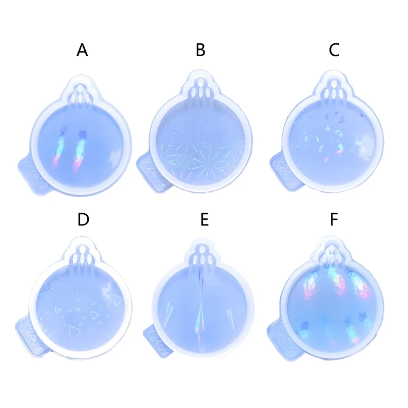 

41QC Christmas Ornament Silicone Mold Round DIY Keychain Resin Mold
