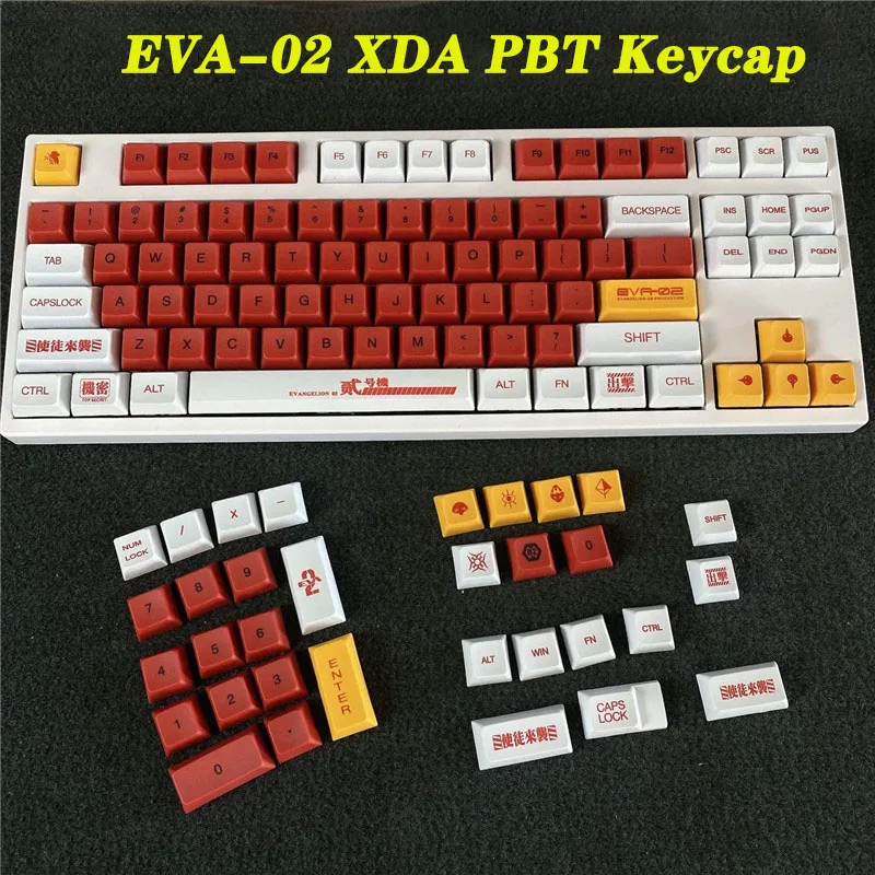 

XDA Profile PBT Keycap Mechanical Keyboard 120 Key EVANGELION-02 EVA Second Machine Model Customized Dye Subbed Gamer xda Keycap