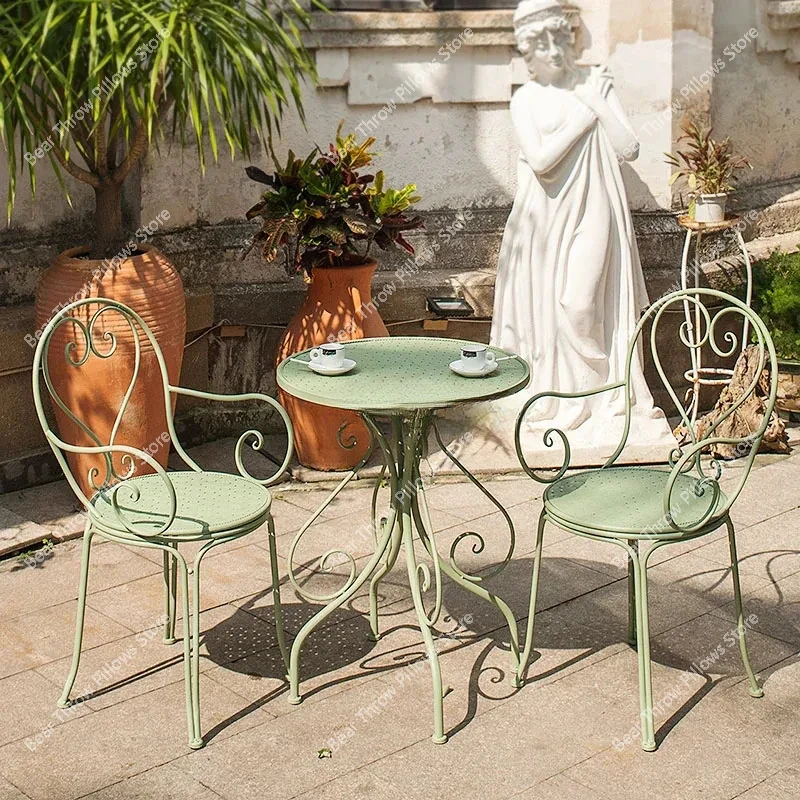 Европейские ретро железная садовая мебель Наборы уличный Двор садовый балкон
