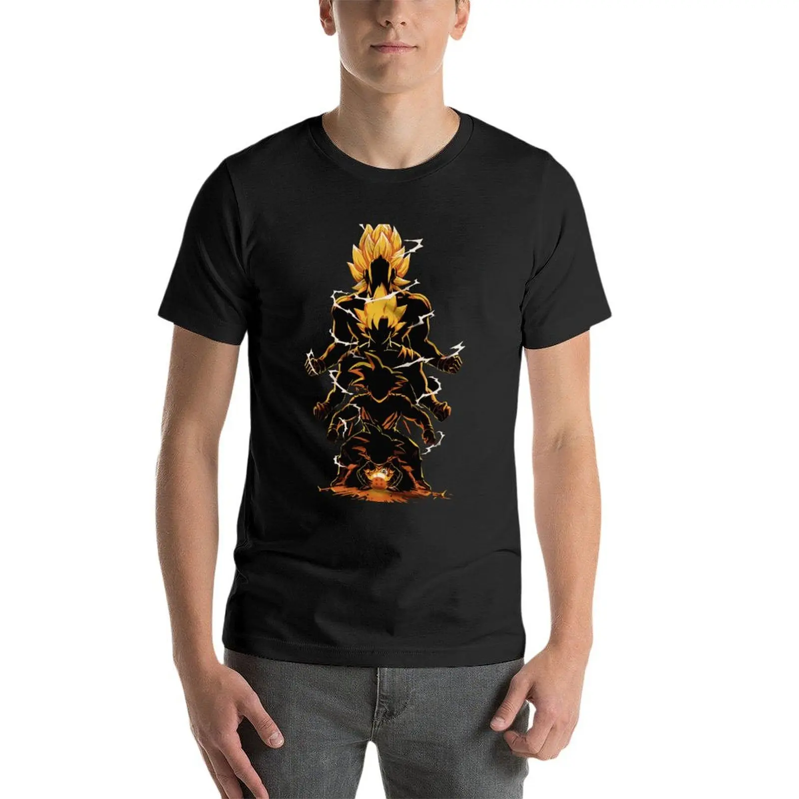 

Angry Goku Kamehameha Dbz Oversized T-Shirt Personalized Men Clothes 100% Cotton Streetwear Big Size Tops Tee