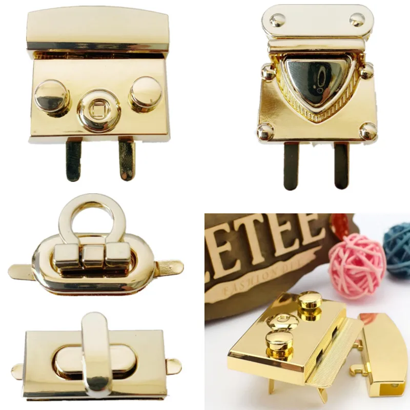 

4 Styles Square Twist Lock Simple and Durable Zinc Alloy Lock Handbag Women's Bag Hardware Accessories