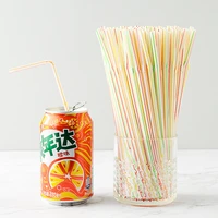 fluorescent plastic bendable drinking straws disposable beverage straws decor mixed 100pcs colors party supplies wedding