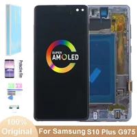 100 original 6 4 s10 plus lcd for samsung galaxy s10 plus g9750 g975f s10 amoled display touch screen digitizer replacement