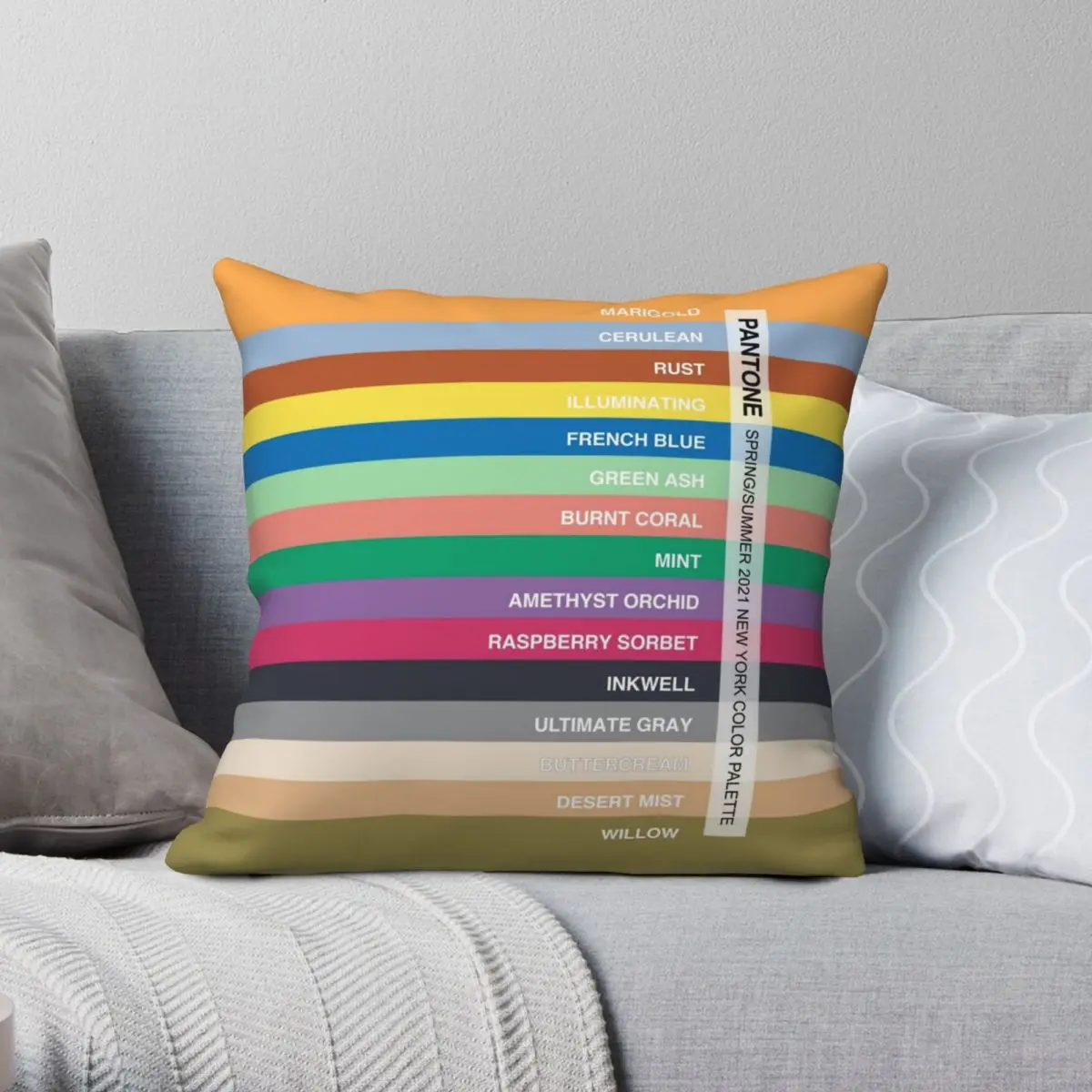 

Color Palette With Labels Pillowcase Polyester Linen Velvet Creative Zip Decor Bed Cushion Case 45x45