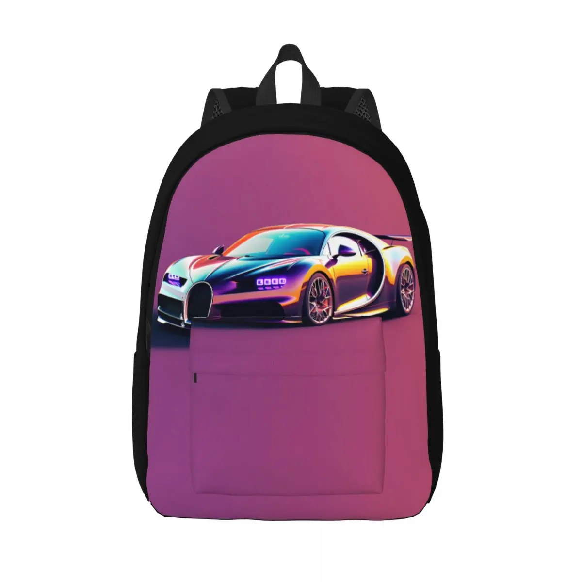 

Sports Car Canvas Backpacks 2D Elements Cartoon Charm Bag Elementary School Backpack Lightweight Bags
