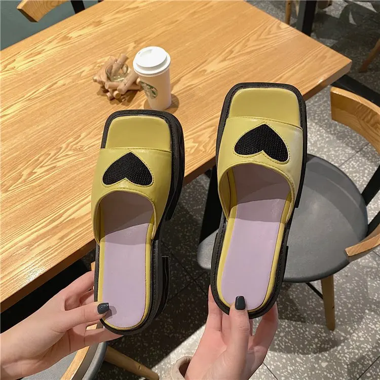 

2022 Fashion Summer New Ladies Style Cute Sandals Love High Heel Slippers Mother Outer Look Exquisite Women's Slippers
