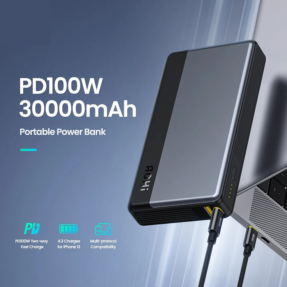 

Портативное зарядное устройство Top PD 100 Вт, 30000 мАч для Macbook Pro, быстрая зарядка, внешний аккумулятор для ноутбука, портативное зарядное устройство для Dell Lenovo