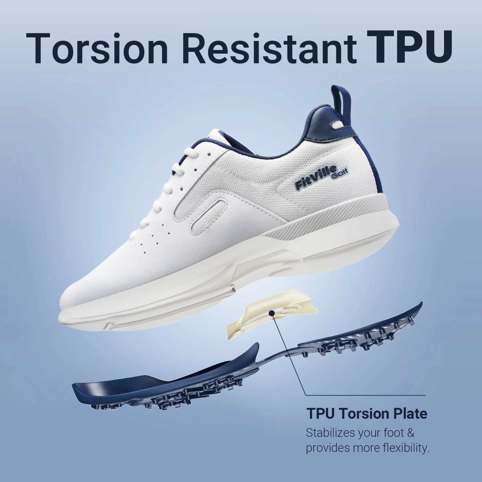 Обувь для гольфа FitVille Мужская Нескользящая износостойкая Удобная