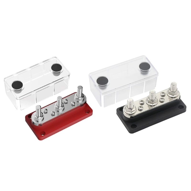 

P9JC 5/16" 3 Stud Power Distribution Block with Cover,Suitable for Car, RVs, Truck, Marine Boats,Bus Bar Junction Block