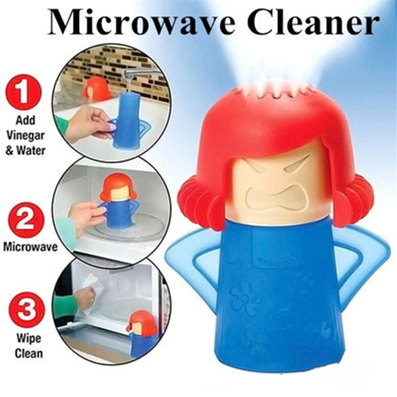 Angry Mom Microwave Cleaner Oven Steam Cleaner Easily Cleans Microwave Appliances for The Kitchen Refrigerator Cleaning Tools