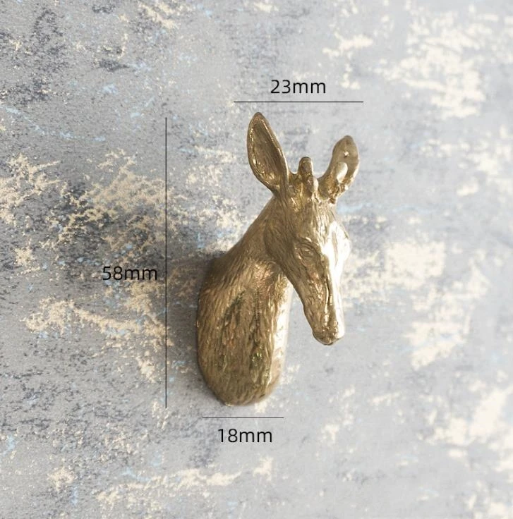 

Латунные ручки для шкафов в скандинавском стиле с головой животного