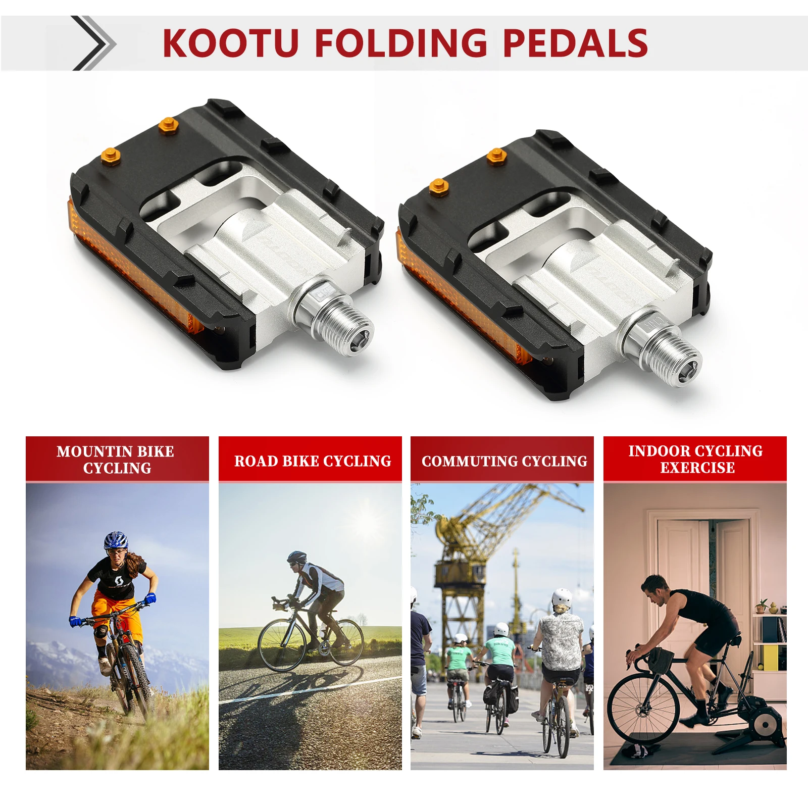 Bicycle Folding Bike Pedal Full aluminum Foldable Pedals Sealed Bearing Bike Pedals For Brompton Pedal images - 6