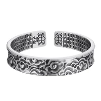 fashion trend vintage bracelet creative personality thai silver heart ancient french silver bracelet