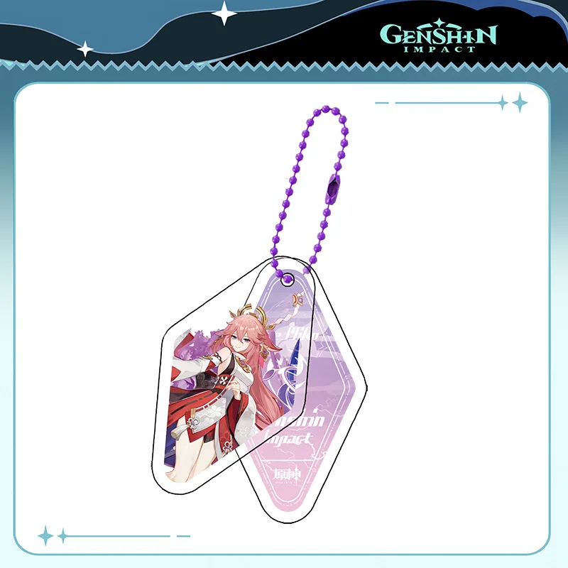 

Anime Genshin Impact Xiao Cosplay Keychain Acrylic Game Figure Yae Miko Venti Keyrings Funny Bags Key Chains Pendant Fans Gift