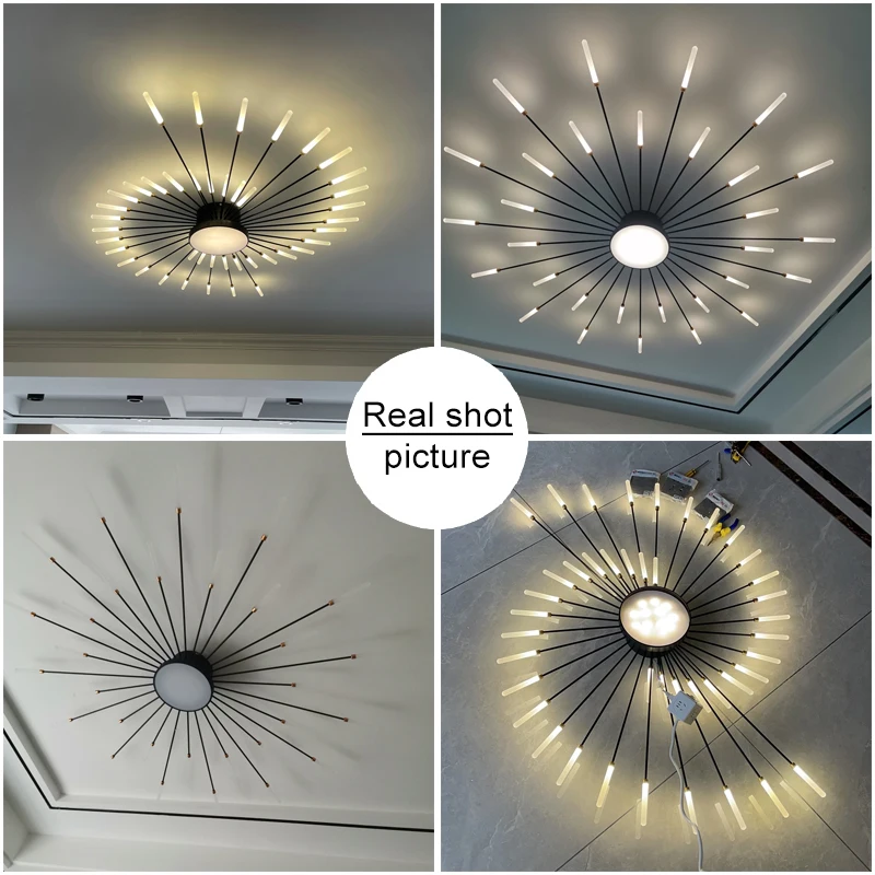 Led Firework Chandelier For Living Room Bedroom Modern Ceiling Chandelier Dining Room Hanging Lamp Home Decor Creative Fixtures
