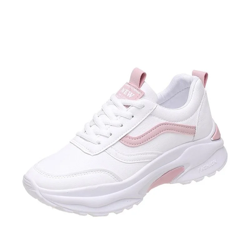 

2022 New Sports Shoes Women's Ins Tide Thick Bottom Heightening Fashion Sports Shoes Student Shoes White Shoes Woman Sneakers