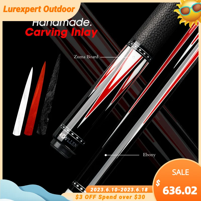 

Бильярдный Кий KONLLEN, 13 мм, инкрустация, 4 шт. в 1