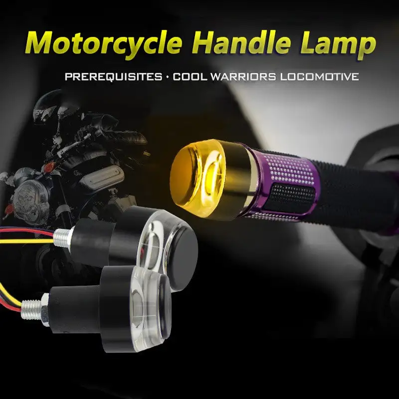 

2PCS Waterproof Motorcycle Handle LED Turn Signal Lights Increase Visibility & Safety on the Road