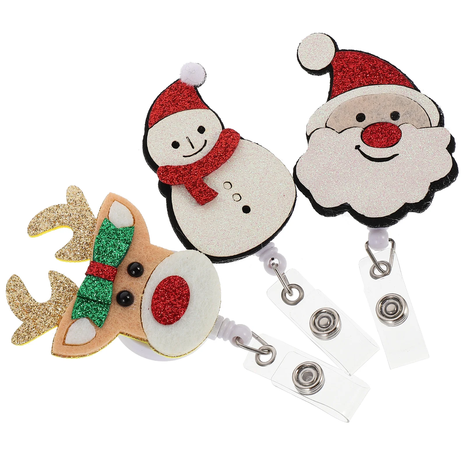 

Badge Christmas Holder Nurse Reel Retractable Name Reels Id Clip Clamps Xmas Party Holders Tag Felt Gifts Santa Gnome Lanyard