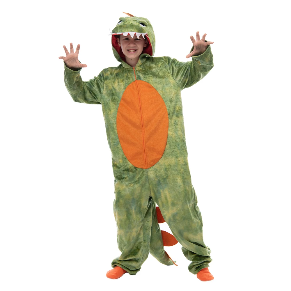 

Роскошный детский костюм для косплея динозавра Юрского периода, Хэллоуин, пижамы с животными для мальчиков и девочек, карнавал, Пасха, Пурим...