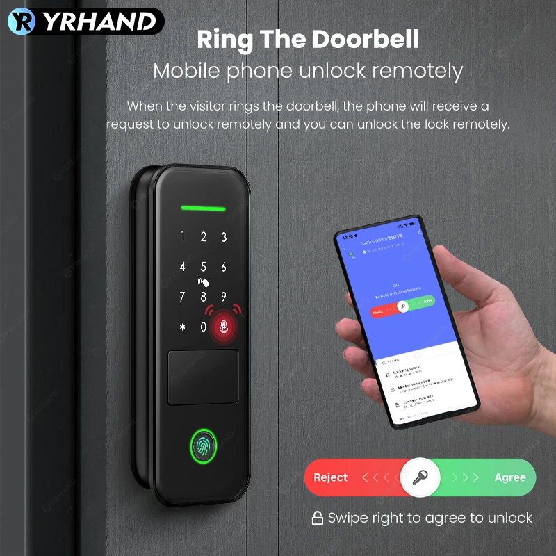 Умный замок Tuya с NFC-картой и сканером отпечатка пальца