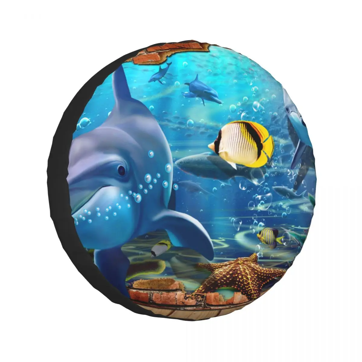 

Чехол для автомобильных запасных шин, чехол с дельфином, морским животным, Полиэстеровая Защитная крышка для колес автомобиля, 1 шт.