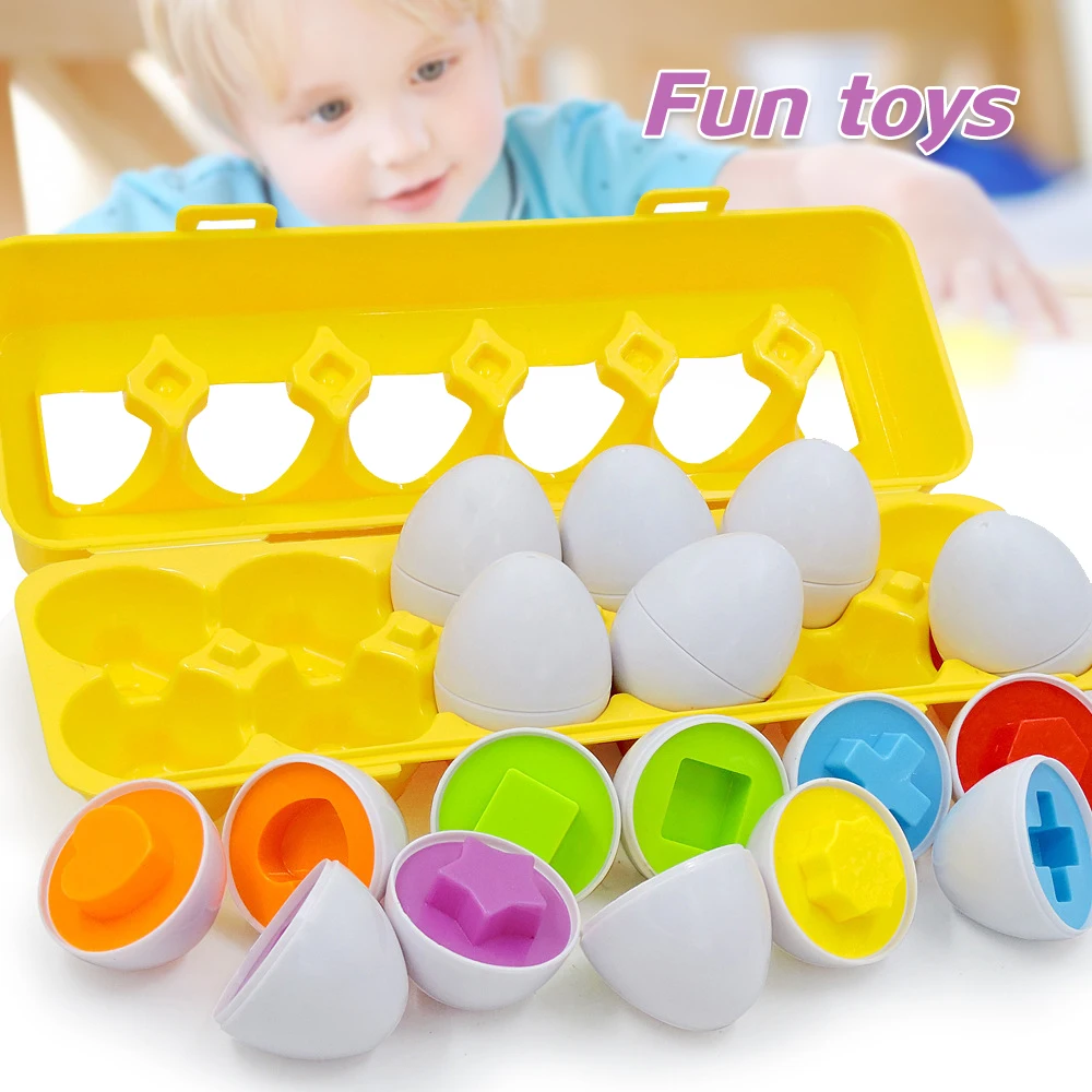 

Color Matching Egg Toy Color Recognition Learning Toy for Toddlers Easter Eggs STEM Toy Pretend Play Preschool Game BM88