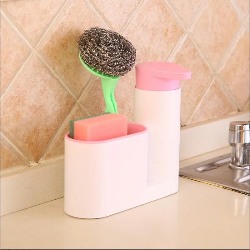 

Multi-functional Stoarge Rack for Cleaning Washing Sponge Brush Sink Detergent Soap Dispenser Bottle Kitchen Organizer Tool