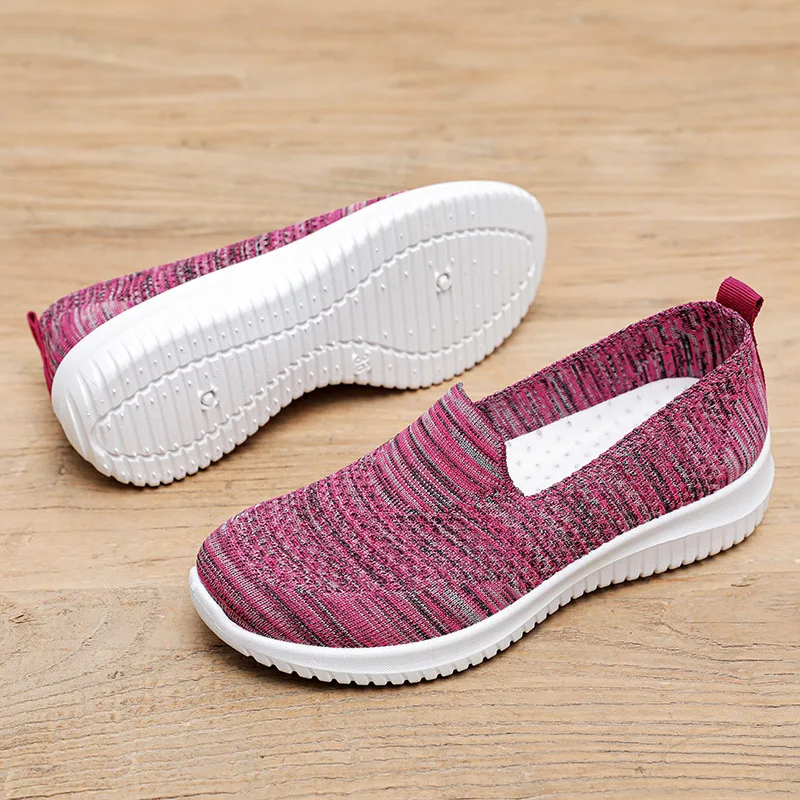 

2022 NEW Fashion Casual Sneakers Shoes Woman Slip-On Mesh Loafers Women Vulcanize Shoes Solid Shallow Zapatos De Mujer Plus Size