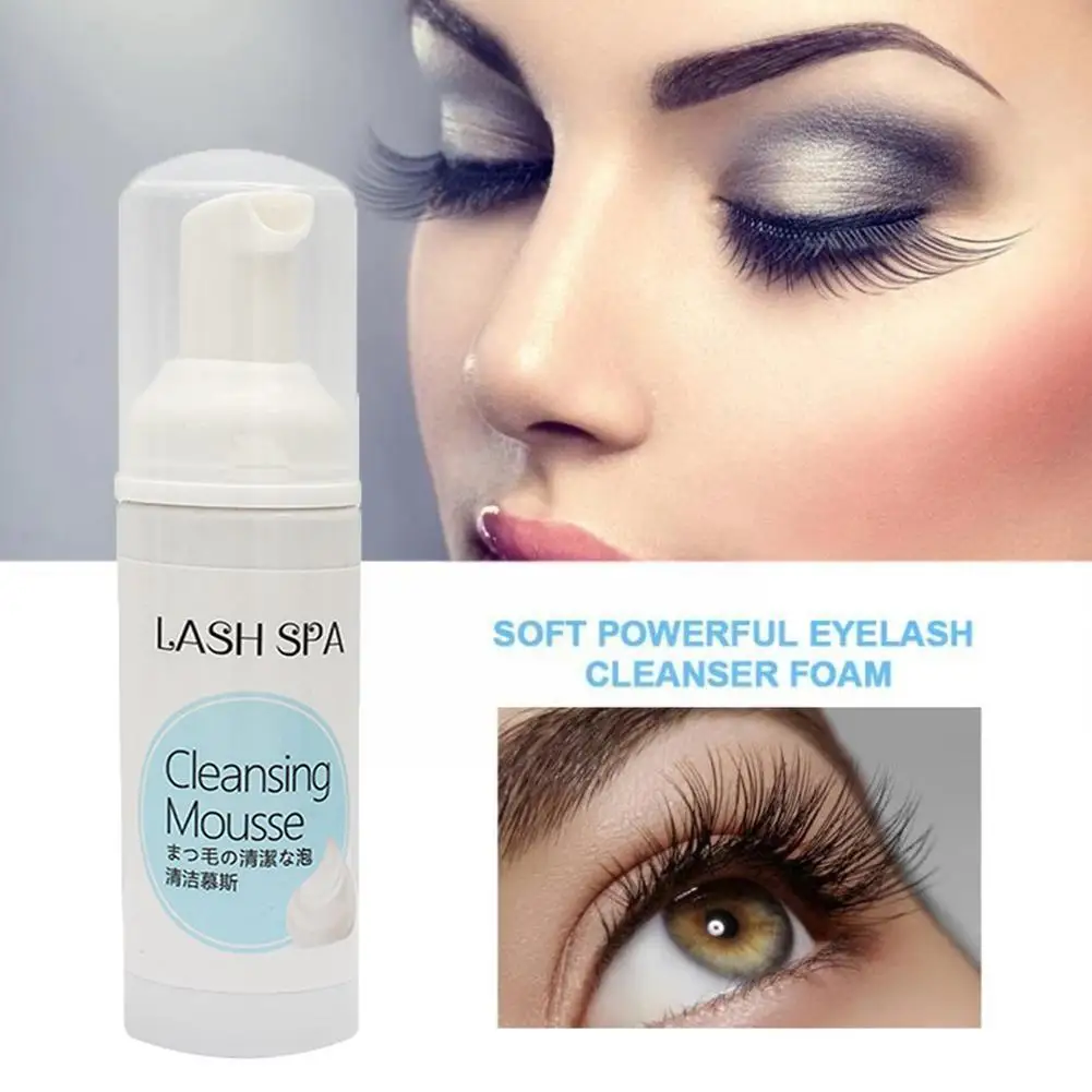 

60ml Eyelash Clean Mousse Cleaning Foam Shampoo Pump Detergent Lash Cleanser Eye Design Eye Lashes Extension Supplies Makeu A3k4