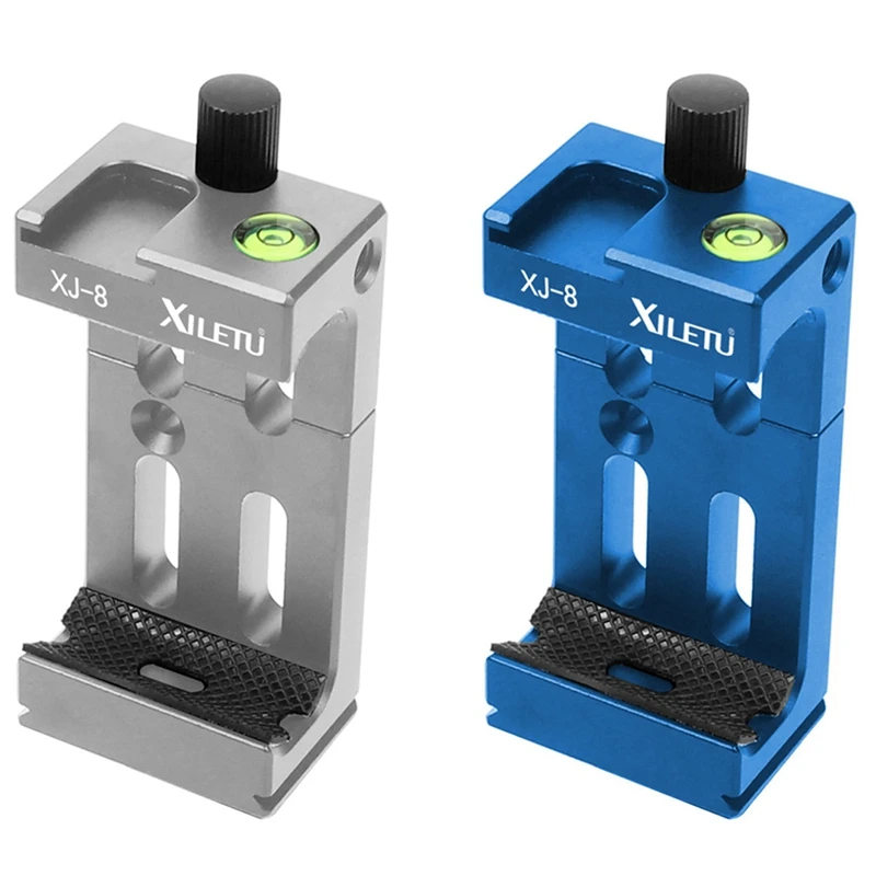 

XILETU 2 Pcs XJ-8 Tripod Head Bracket Mobile Phone Holder Clip, Blue & Silver